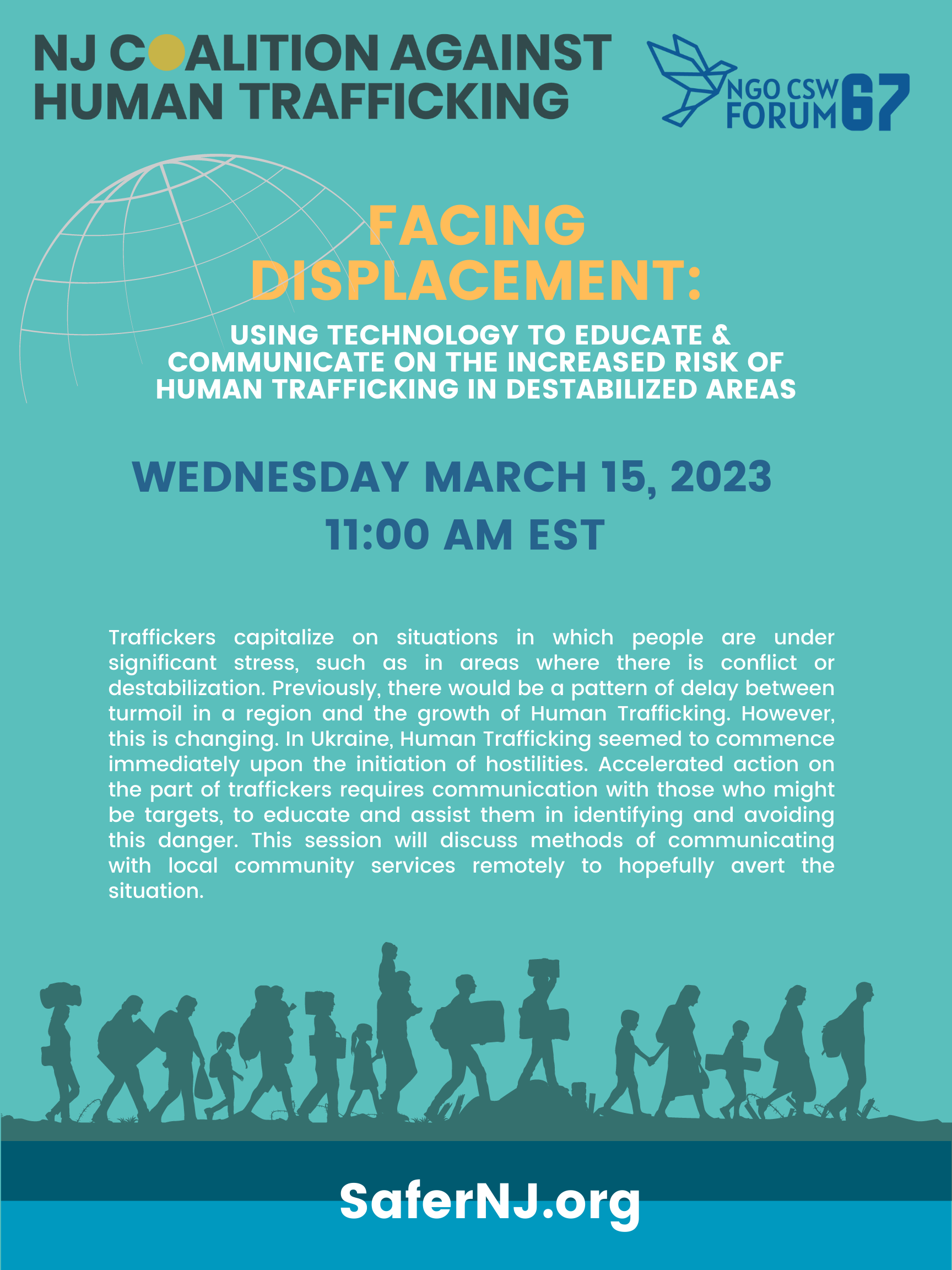 Facing Displacement NGOCSW Forum 67 flyer