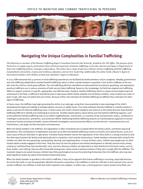 Image for Navigating Unique Complexities in Familial Trafficking